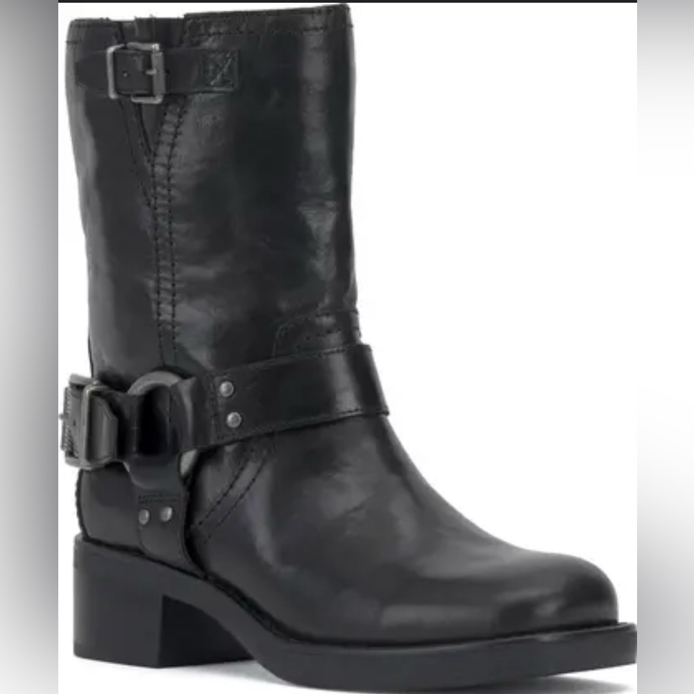 Vince Camuto Kaemie Moto Bootie Boots with Harness Detail NWOT 10